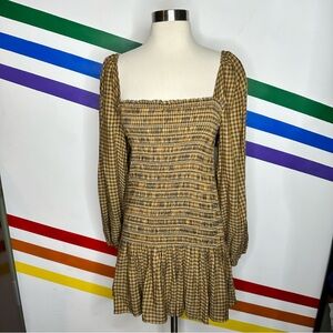 NEW Urban Outfitters plaid long sleeve dress size medium